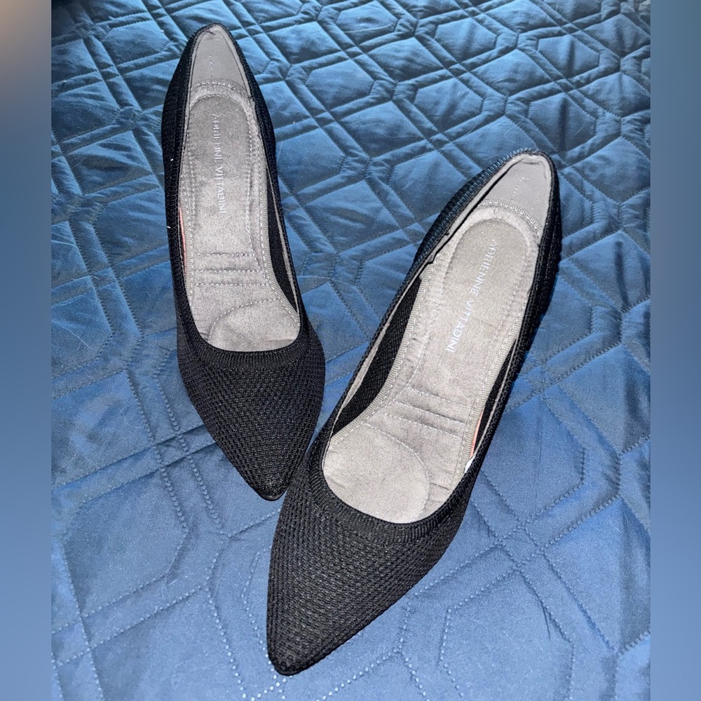 Adrienne Vittadini Black Woven Heels